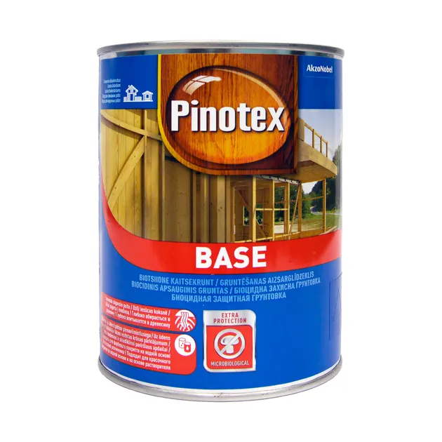 Pinotex Base - Ґрунтувальний склад для деревини, безбарвний, 1 л