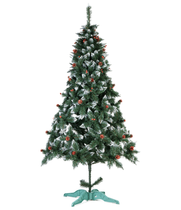 Ялинка штучна Різдв'яна з калиною і шишкою 3м